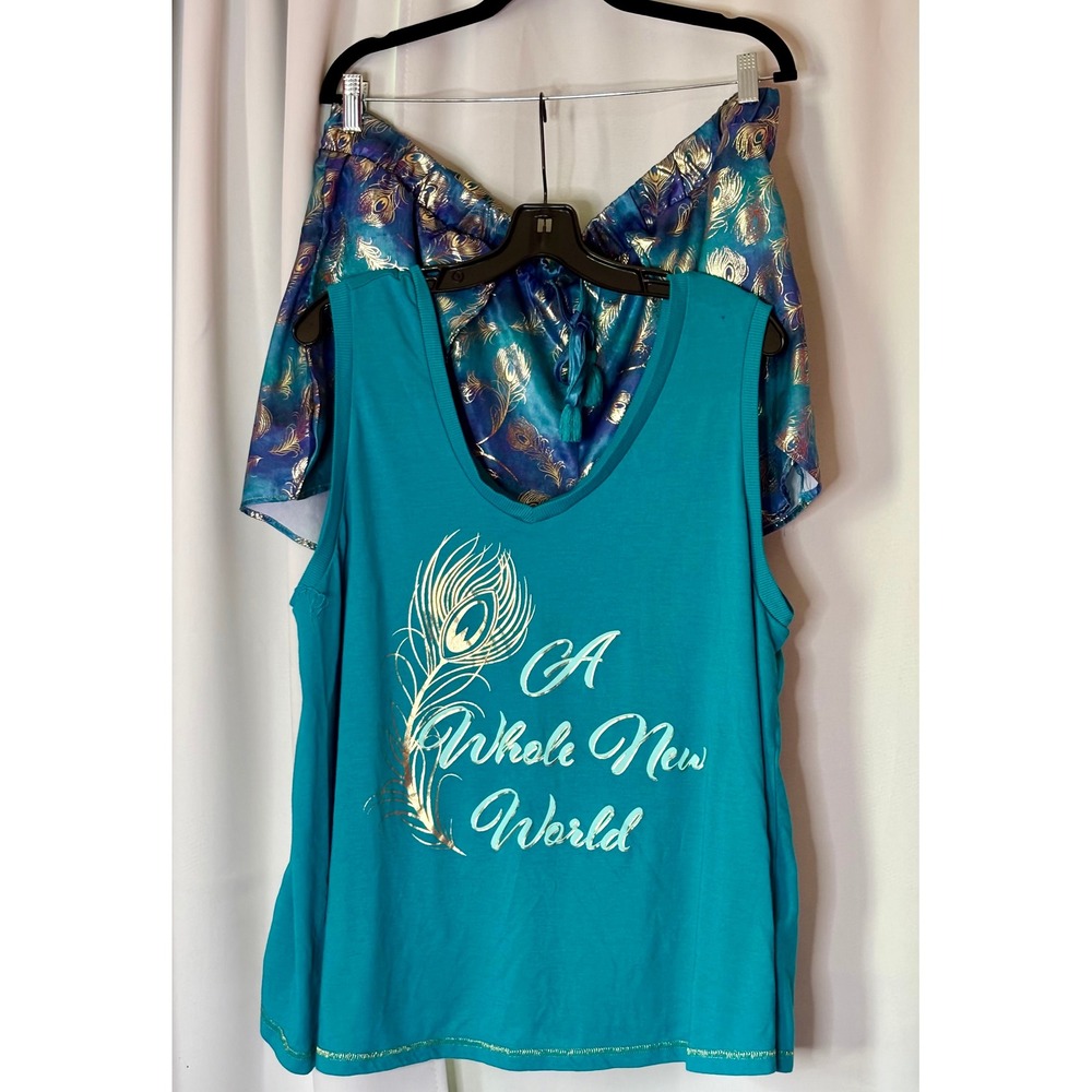 Adult Disney Princess Jasmine Pajama Set Aladdin Peacock A Whole New World 2XL
